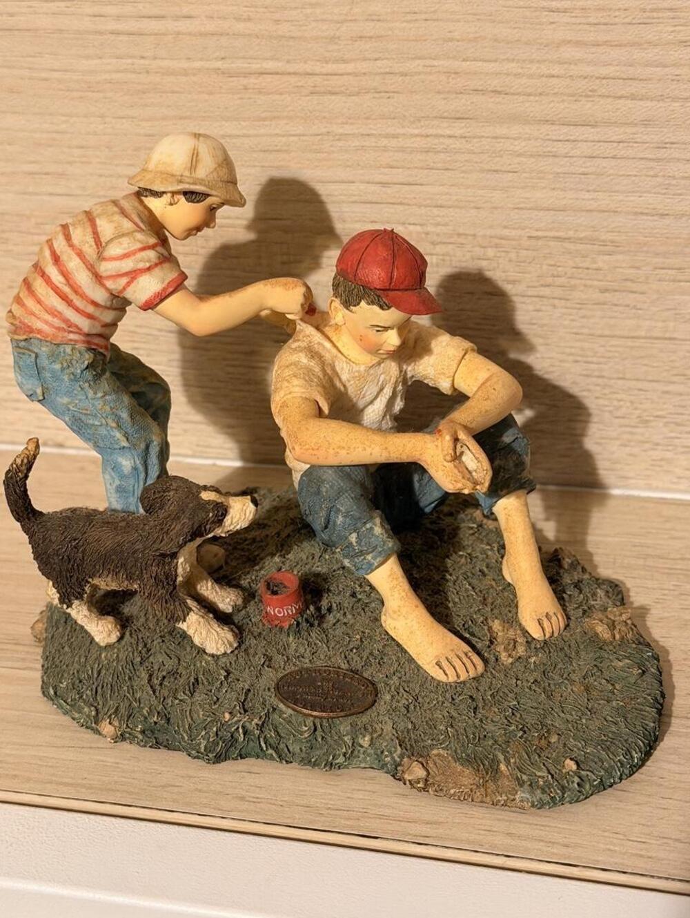 Vintage 1992 Norman Rockwell Mischief Maker Figurine Boys Will Be Boys DAMAGED